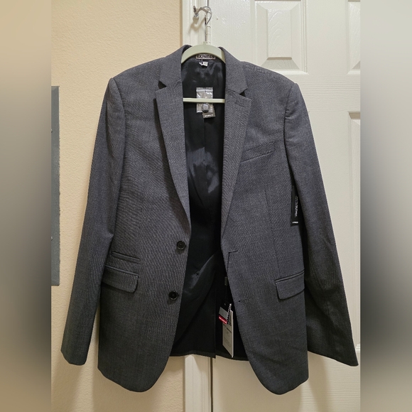 Express Men Photographer Slim Fit Suit Jacket - Charcoal Gray